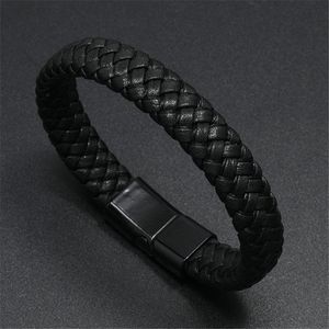 Bracelets porte-bonheur ZORCVENS mode Punk Vintage Bracelet en cuir tressé noir pour hommes bijoux cadeaux en gros 230801