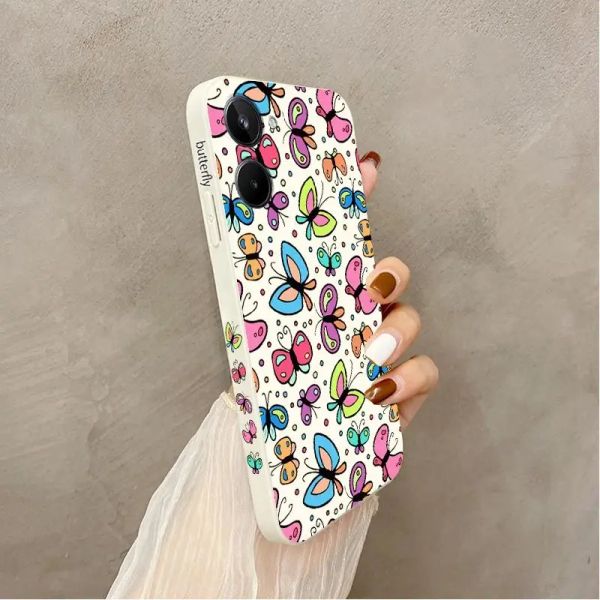 Charm Butterfly Silicone Phone Case For Realme 10 9 9i 8 8i 7 7i 6 Pro Plus C35 C30 C31 C25 C25S C21Y COVER
