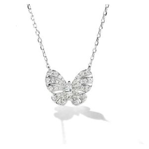 Charm Butterfly gesimuleerde diamant hanger real 925 Sterling zilveren feest bruiloft hangers ketting voor vrouwen meisje sieraden cadeau ppp
