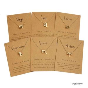 Charme carte Horoscope bijoux 12 signe du zodiaque collier astrologie zodiaque colliers pendentifs pour les femmes