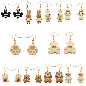 Charme dessin animé ours boucles d'oreilles abeille lapin goutte boucle d'oreille Costume Style branché femme enfants bijoux mignon cadeaux balancent livraison Smt47