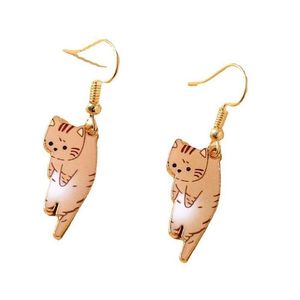 Charme dessin animé petit chat kitty boucle d'oreille en métal pour les femmes coque joli chaton animal mignon boucles d'oreilles simples fête des bijoux d'anniversaire dhtcm