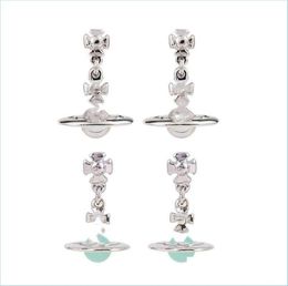 Charm Charme Designer pour femmes Sier Diamond Rivets Fl Planet Planet Tree-Nional Crochet Punk Drop Livrot 2021 Boucles d'oreilles bijoux DHEOS2821102