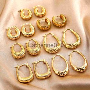 Charm Classic roestvrijstalen twist u vorm Huggie Hoop oorbellen voor vrouwen goud kleur eenvoudige dikke oor buckle Weddjewelry geschenken J230817