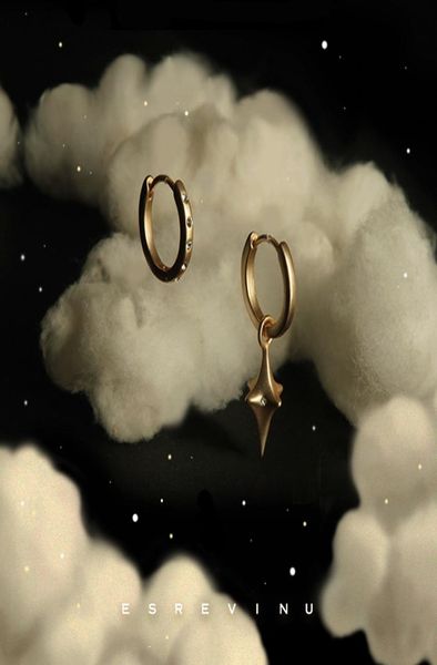 Pendientes asimétricos de estrella con signo cósmico, aretes con personalidad femenina de diamantes de cuatro estrellas con sentido avanzado L2209223160588