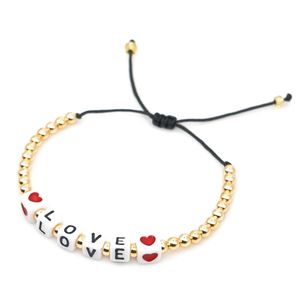 Charm parejas tejer hebras de cuentas pulsera AMOR pulsera de cuentas chapada en oro joyería de diseñador mujer pulseras cuadradas blancas hechas a mano de América del Sur para niñas adolescentes