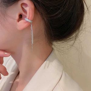 Charm Crystal glydage Clip d'oreille Boucle d'oreille pour femmes Not-Piercing Chain de strass brillante chaîne de traits de cartilage