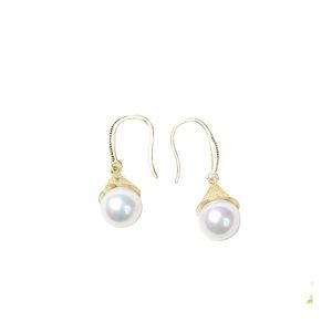 Charm Crystal Zirkon Dange Earring Witte Pearl Hook Drop oorbellen voor vrouwen Lady Girls Party Sieraden Bruidsmeisjes Geschenken Delive Otwft