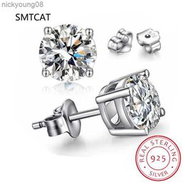 Boucles d'oreilles Charm D Color VVS1 EX 1CT Moissanite pour femmes, en argent Sterling 925, cadeau de mariage, boucles d'oreilles éblouissantes de qualité supérieure BSE645L2403