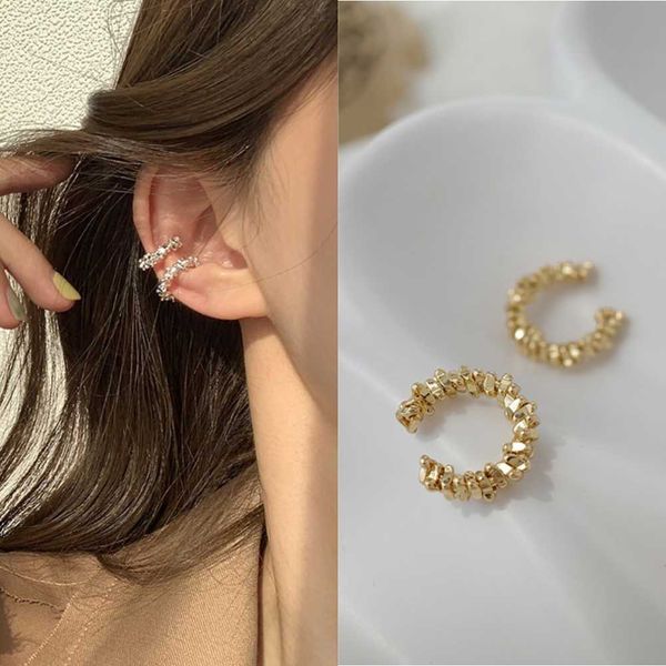 Encanto Delicado Color plata Lindo Clip Pendientes Mujer Hebilla Ear Cuff Sin Piercings Cartílago falso Oreja para mujeres 2023 Joyería de moda AA230518