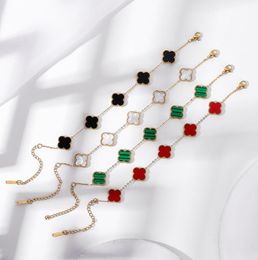 Charm Designer Bracelet Mode Vintage 5 motifs Bracelets Trèfle Feuille Collier De Luxe Design Bijoux De Mariage Van 4/quatre cadeaux de fleurs