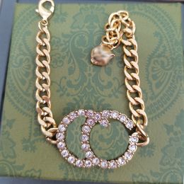 Bracelet de créateur de charme pour femmes Bracelets de chaîne de luxe avec boîte diamant Jumbo G Bijoux Conception initiale Or Argent Bracelets de manchette Hommes Fille Wddding Cadeaux
