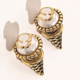 Pendientes de diseñador Charm Ice Cream Fashion Fashion Women Gold Sedeing Steel Inceding Imitation Pearl Brand Fiesta de pendientes Voguish Fiesta para mujer