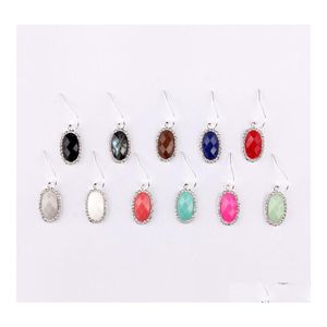 Charmsontwerper gefacetteerd acryl ovaal charmes oorbellen voor vrouwen kleine hars bengle earring boetiek sieraden kerstcadeaus drop dhqv6