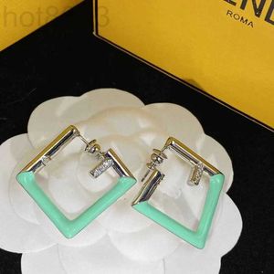 Charm Designer New Double f Letter Square Ear Studs Women's Ins Style Western Premium Earrings Personalized HLUQ