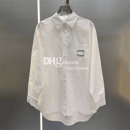 Charme diamant imprimé hauts col à revers t-shirts tenue quotidienne hauts chemise de créateur de luxe chemise blanche pour les femmes