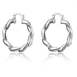 Charm Dress Up Girl Silver Jewelry Hoop Earring European Style Creative Ed Rope Round For Women Exquisite Git Present1253Z