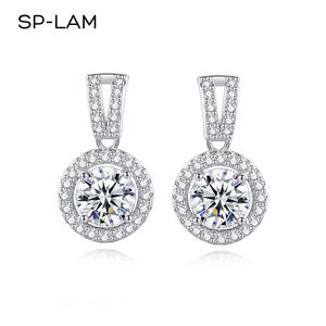 Charm Drop Earrings 925 Silver Women Luxury Real GRA I Ct Nupcial Boda Compromiso Earing Joyería fina 221103