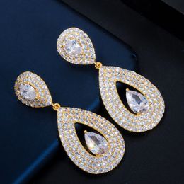 Charm Drop s925 Streling Silver Needle Earring Designer for Woman 18k Gold AAA Cubic Zirconia South American Copper Womens Long Diamond Wed Oorbellen Sieraden