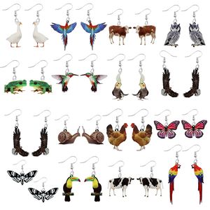 Charm Earring voor vrouwen Acryl Funny Custom Cute Girls Gift Eardrop Kids Animal Rabbit Parrot Bird Frog Butterfly Drop Delivery Smtzc