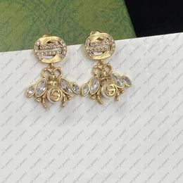 Boucles d'oreilles breloques aretes mode marque de luxe designer classique perle abeille personnalité internet célébrité pop boucle d'oreille bijoux de marque haut de gamme avec boîte et timbre