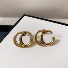 Bedeloorbellen met stempels Klassieke stijl Letter Stud 18K verguld Vintage oorbellen Ontwerper Voor Dames Bruiloft Feesten Verjaardagscadeau