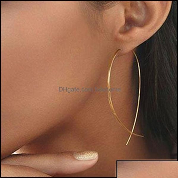 Boucles d'oreilles à breloque bijoux en forme de poisson simplicité à la main en fil de cuivre boucle d'oreille pour les femmes couleur or géométrique oreille broche Dro Bdehome Otgfd