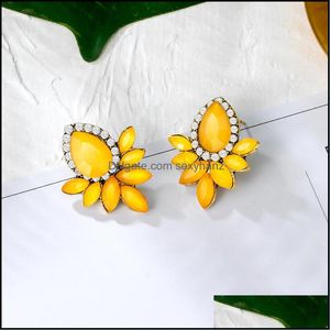 Charm oorbellen sieraden Koreaanse mode zomer geel blad