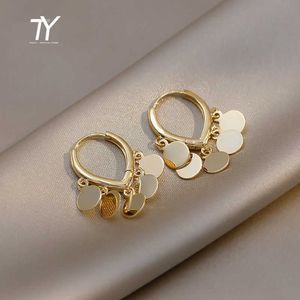 Encanto elegante metal en forma de corazón oro color disco pendientes para mujer moda coreana joyería gótica chica pendientes inusuales accesorios G230225