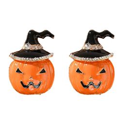 Charm Europe en de Verenigde Staten Crossborder Halloween Creative Hat Pompoenoor Pin Cartoon grappige persoonlijkheid Simple Earri Dhgarden Dhzvi