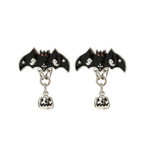 Encanto Europa y los Estados Unidos Transfronterizo Nuevo Halloween Gota Aceite Murciélago Pendientes Calabaza Oreja Agujas Personalidad Simple Se Dhgarden Dhckt