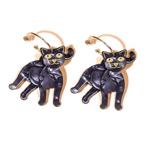 Encanto Pendientes de gato negro de Halloween transfronterizos europeos y americanos Textura brillante Carnaval Festival de fantasmas Fiesta Vestirse E Dhgarden Dhqz0