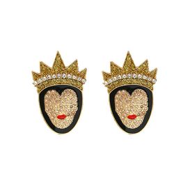 Charm European en American Crosborder Nieuwe Persoonlijkheid Creatieve diamant Crown Queen Halloween Karakter Olie Druppel oorbellen F DHGARDEN DH6LZ