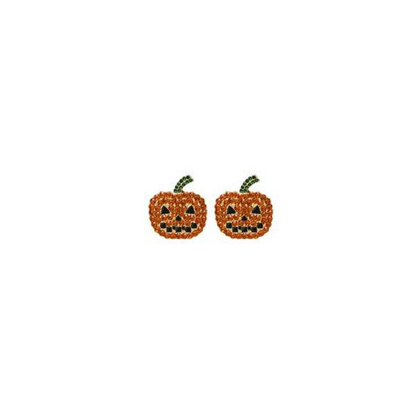 Charme Européen et américain New Alliage Halloween Épingles d'oreille avec diamants Personnalité de citrouille drôle Boucles d'oreilles de niche simples pour W Dhgarden Dhoxy