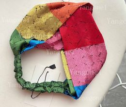 Charme Fashion Rainbow Cross Bandeau Femme Girente Elastic Cheveux Bands Retro Turban Headraps Cadeaux Lettre Bandeau Bandeau Parti-cadeau Bijoux