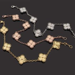 Charme ieders favoriete stijl luxe ontwerper schakelarmband vierbladige Cleef Clover damesmode 18k gouden armbanden sieraden paar gift127