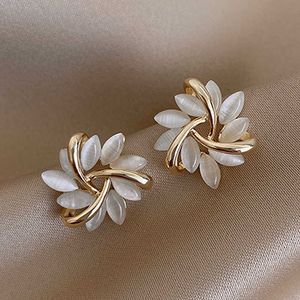 Charm Exquisite Flower Zircon Stud Earrings For Women Leaves Geometric Rhinestone Earring Girl Party Birthday Christmas Jewelry Gifts G230307