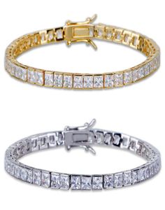 Charm Fashion Classic Tennis Bracelet Sieraden Design White AAA Cubic Zirconia Bracelet Clasps Chain 18K Gold Grootte 8 inch voor mannen BR8924143