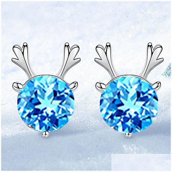 Charme Mode Cristal Cerf Boucles D'oreilles Zircon Noël Renne Boucle D'oreille Enfants Cadeaux Bijoux Accessoires Cadeau Drop Delivery Dh98L