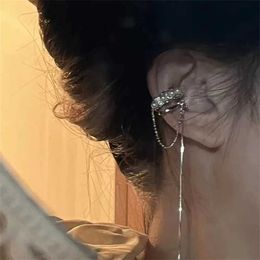 Charme Fashion Long Tassel Clip Boucles d'oreilles pour femmes filles mignonnes Pearl Cubic Zirconia Ear Cartilage Cuff sans bijourie de piercing cadeau