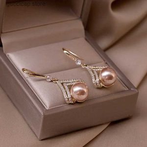 Charme Mode Luxe Sieraden Parel Dangle Oorbellen Vrouwen Bruiloft Geschenken Oorbel Vrouwen Doorboorde Oren Populaire Producten Y240328