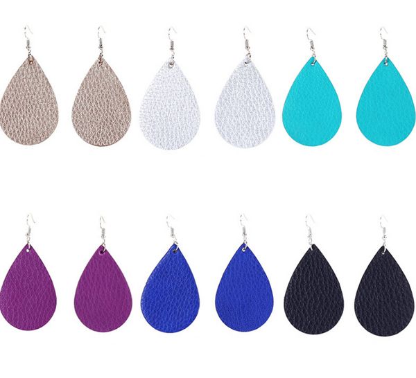 Pendientes creativos de acero inoxidable con forma de gota de agua Pendientes colgantes en forma de lágrima con ondas de agua Colorf Pendientes ligeros con gancho de doble cara para mujeres y niñas