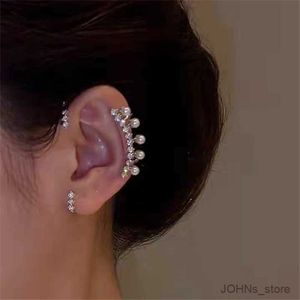 Charme mode brillant zircon perle oreille Clip auditif pour femmes couleurs argentées ne pas percer de fausse boucles d'oreilles de cartilage bijoux de mariage