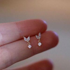 Charme Femme De Luxe Cristal Sprout Boucles D'oreilles Vintage Or Couleur De Mariage Bijoux Blanc Zircon Pierre Boucles D'oreilles Pour Les Femmes Cadeau 2022 AA230518