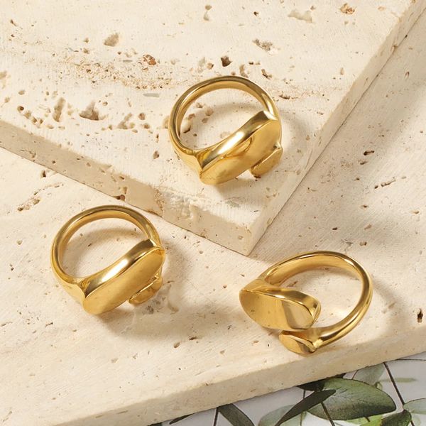 Anillos abiertos geométricos con dijes para hombre, accesorios góticos, joyería de acero a la moda para mujer, artículos al por mayor a granel, envío gratis 231220