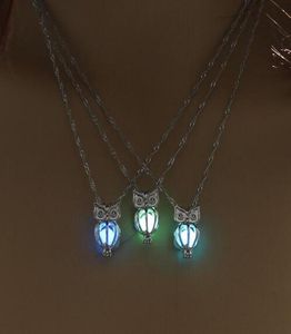 Charm gloeiende uil hang ketting schattige lichtgevende sieraden choker 3 kleuren kerstcadeau voor vrouwen ketting mode druppel gb7845182
