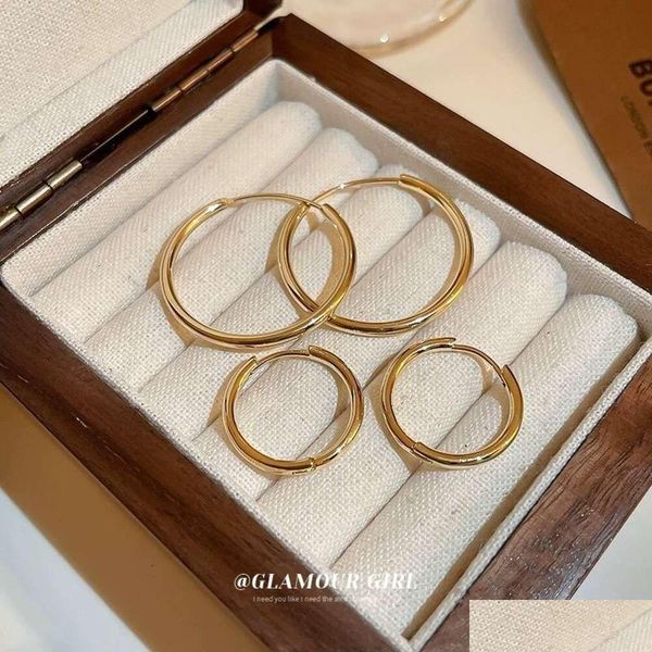 Charme Allez dans des endroits venteux avec le même simple Circar Plain Ring Boucles d'oreilles en métal de style haut de gamme et élégant Drop Delivery Bijoux Earrin Dhepi