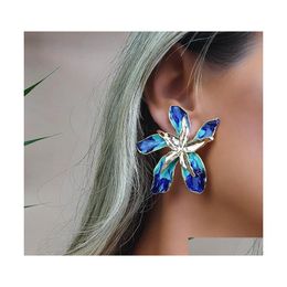 Charm Gold Big Flower Drop Dangle oorbel voor vrouwen trendy metaal flal geometrie feest sieraden cadeau 5621 Q2 levering oorbellen dh9oe