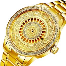 Charme diamantes dourados relógios masculinos de aço completo designer de moda relógio de pulso mecânico data automática relógio masculino presente boxes269f