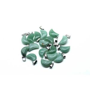 Dije verde Aventurina corazón Luna estrella en forma de collar joyería colgante Chakra Reiki a granel para la fabricación de joyas piedras de cuarzo curativas